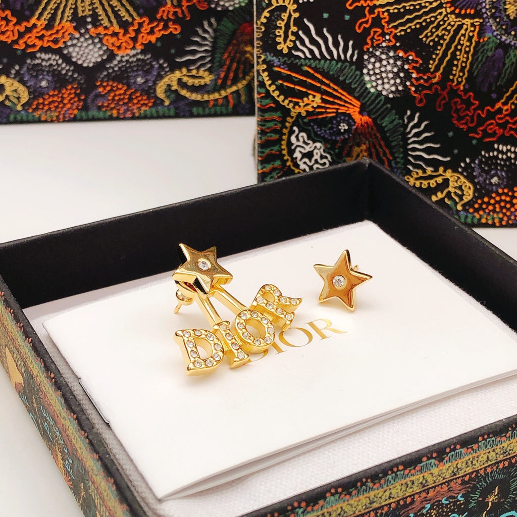 Dior Star and Letter Stud Earrings - product image 4