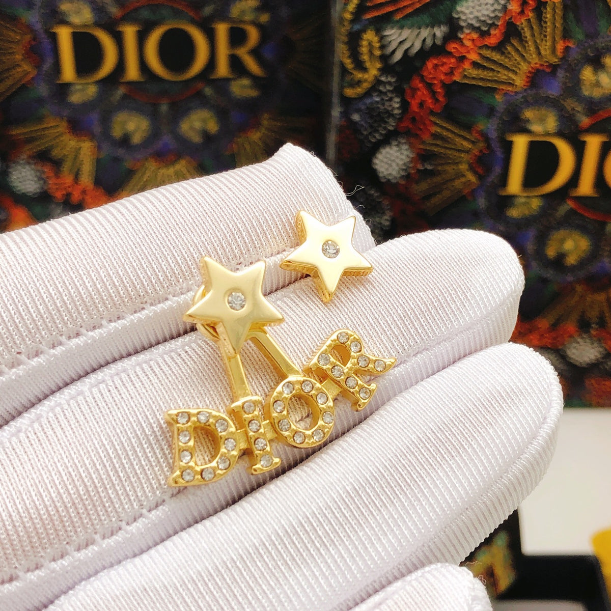 Dior Star and Letter Stud Earrings - product image 3