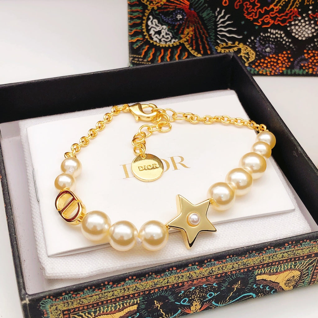 Dior Gold-Tone Star Pearl-Look Bracelet - product image 2