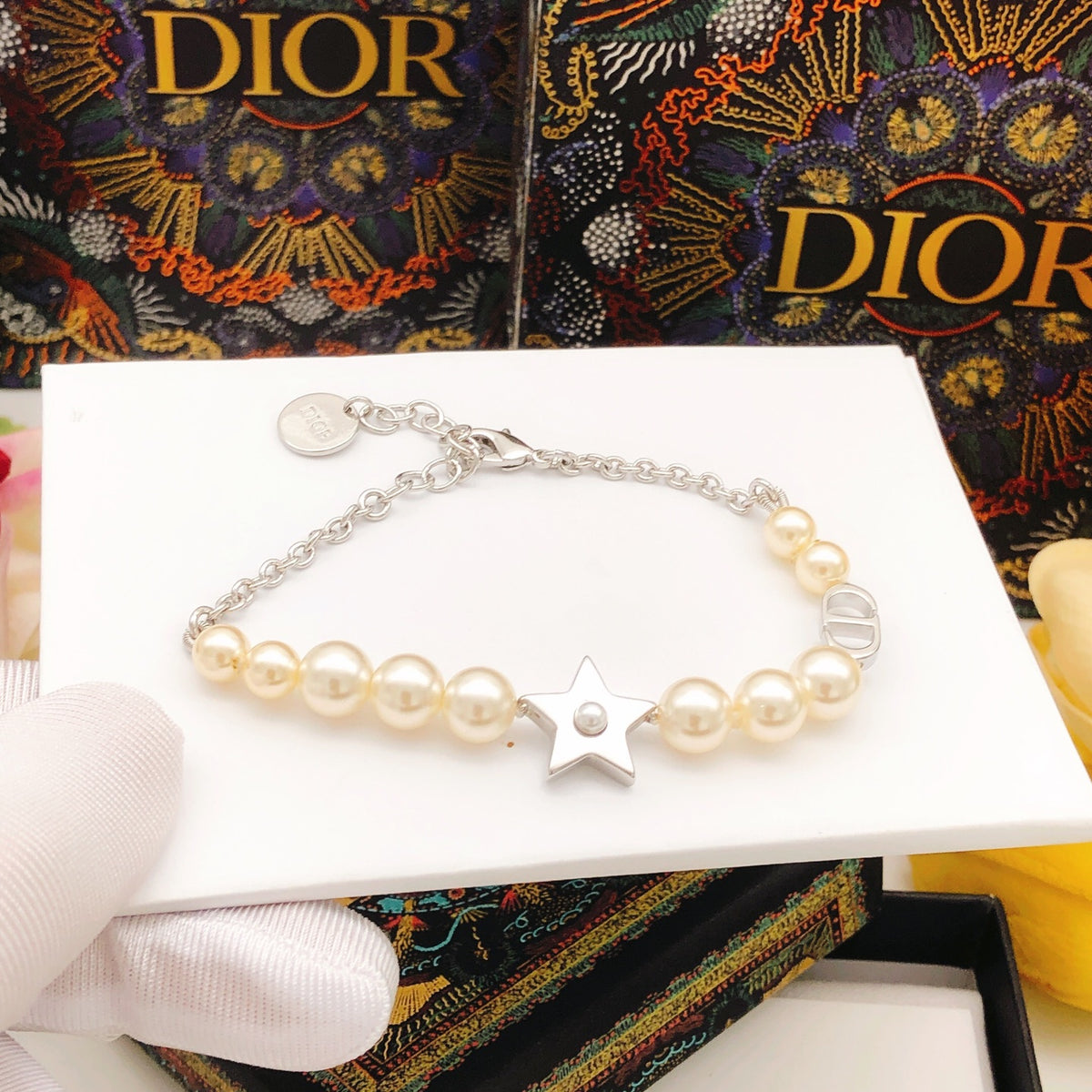 Dior Silver-Tone Star Pearl-Look Bracelet - product image 6