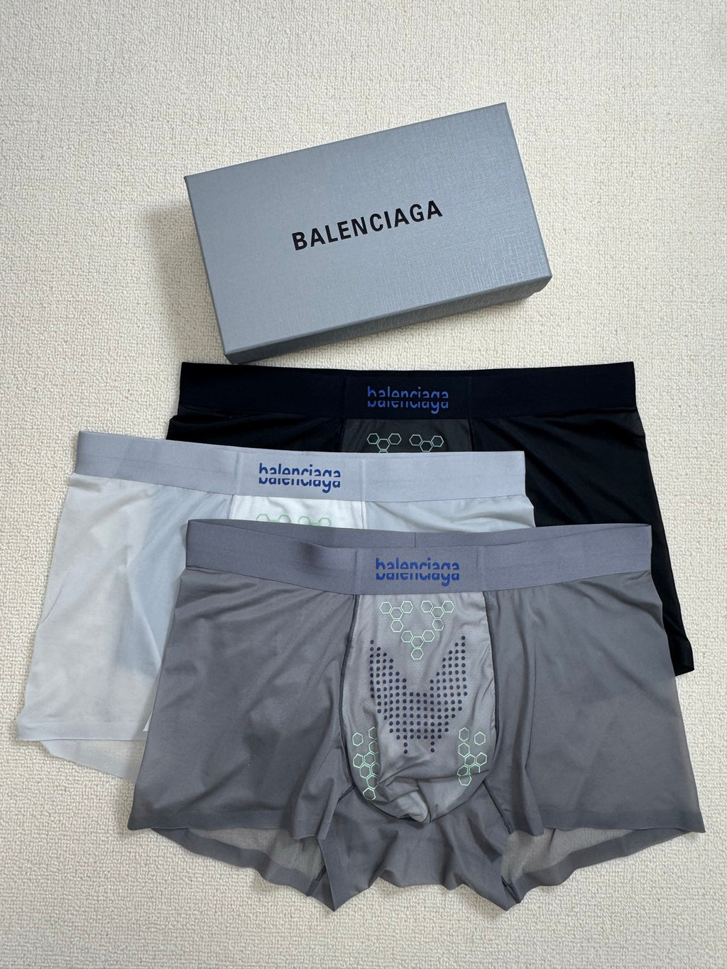 Balenciaga gray geometric print boxer briefs - view 3