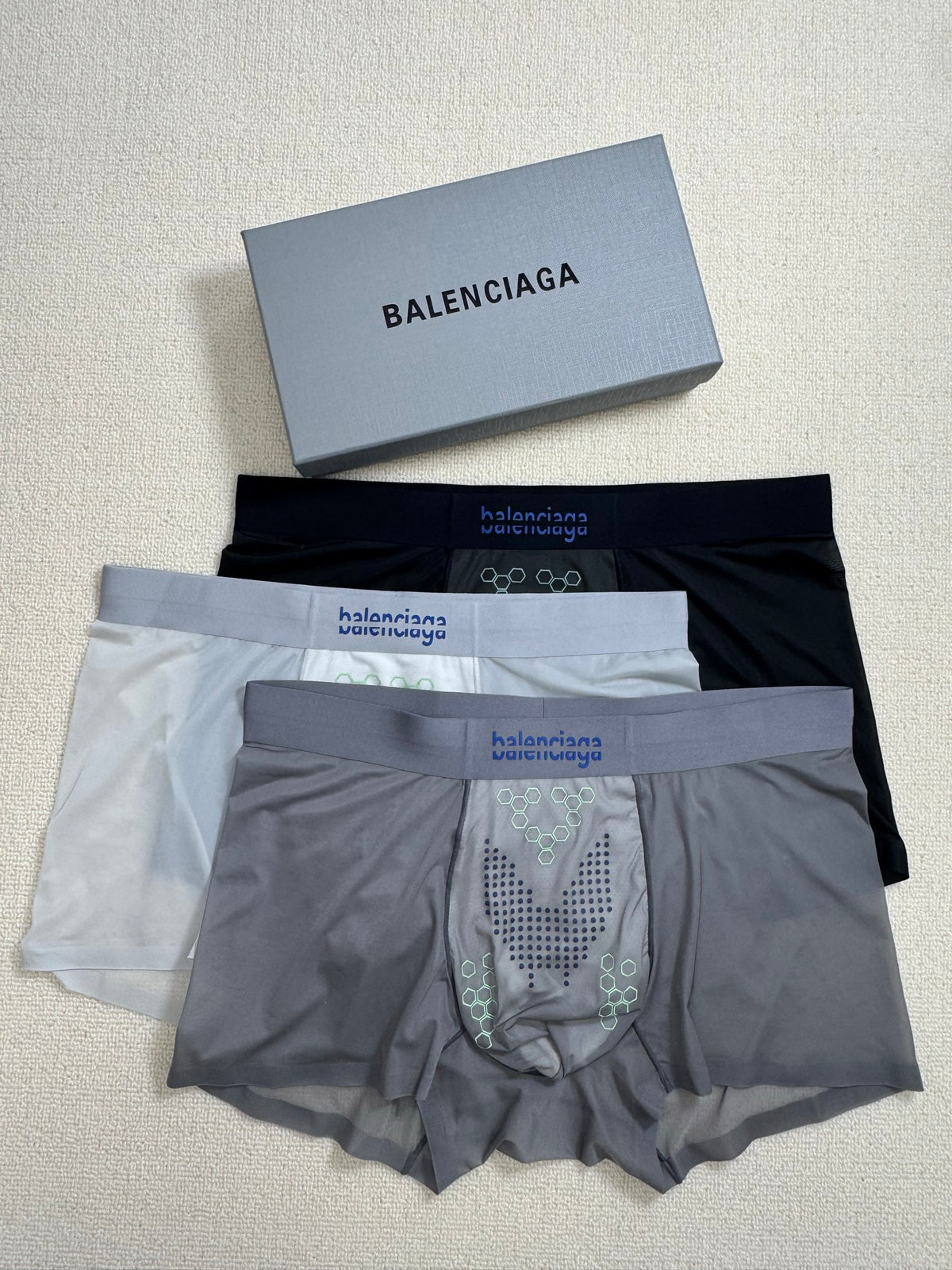 Balenciaga gray geometric print boxer briefs - view 3