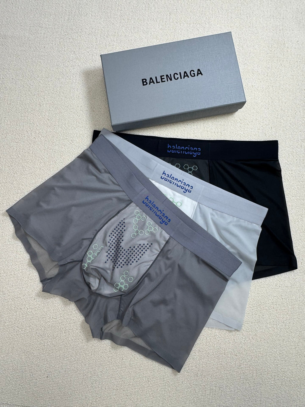 Balenciaga gray geometric print boxer briefs - view 2