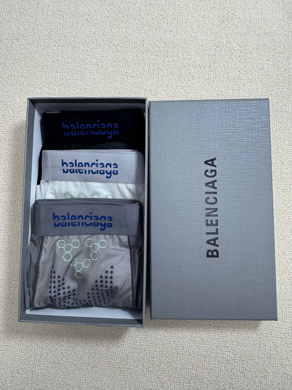 Balenciaga gray geometric print boxer briefs - view 1