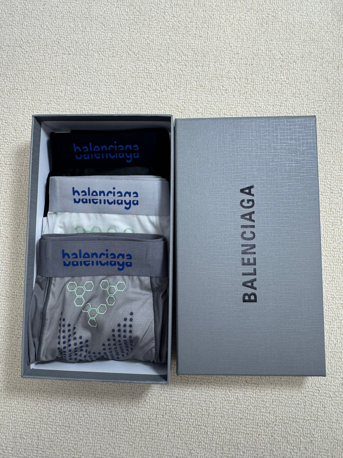 Balenciaga gray geometric print boxer briefs - view 1