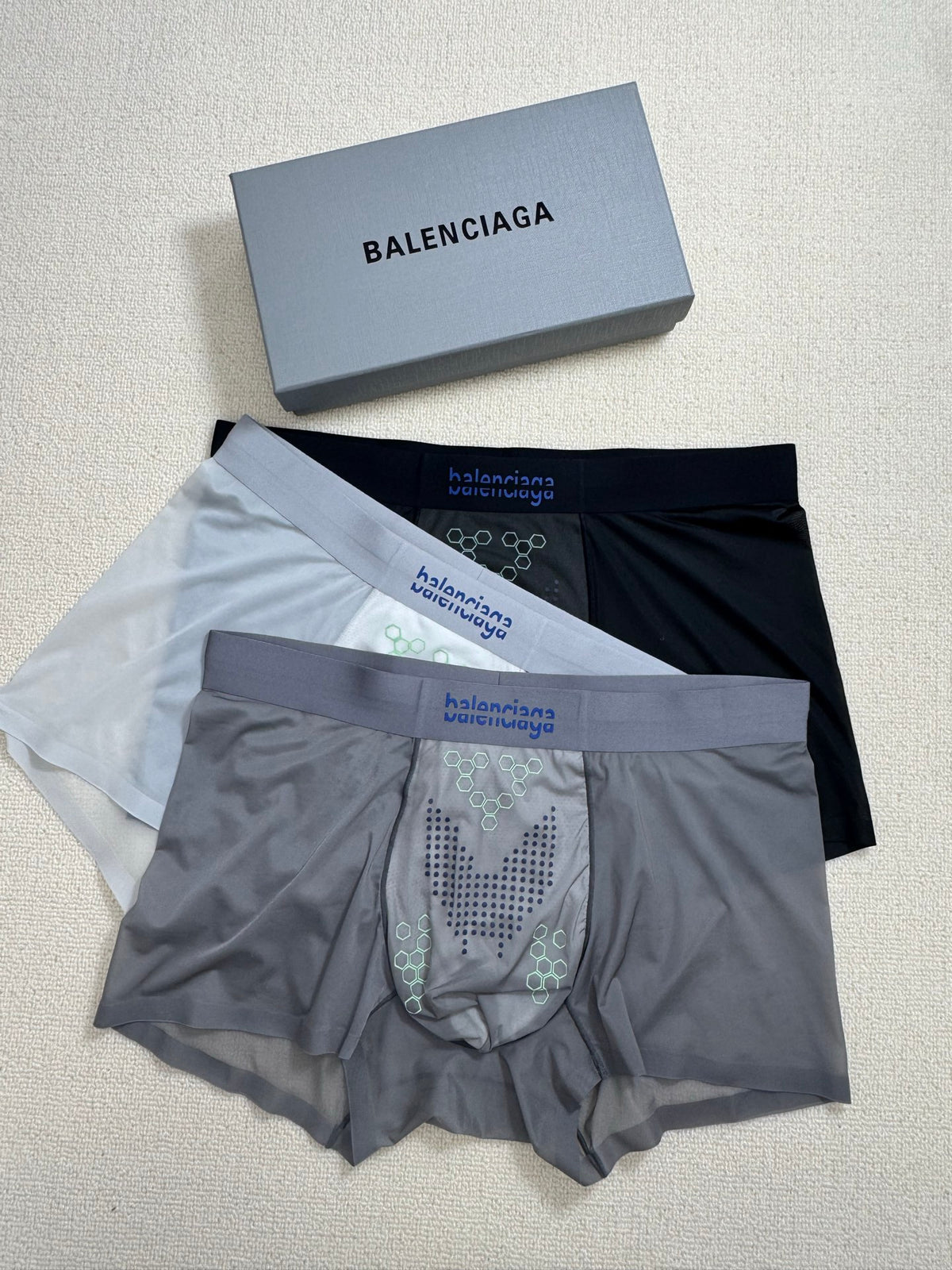 Balenciaga gray geometric print boxer briefs - view 4
