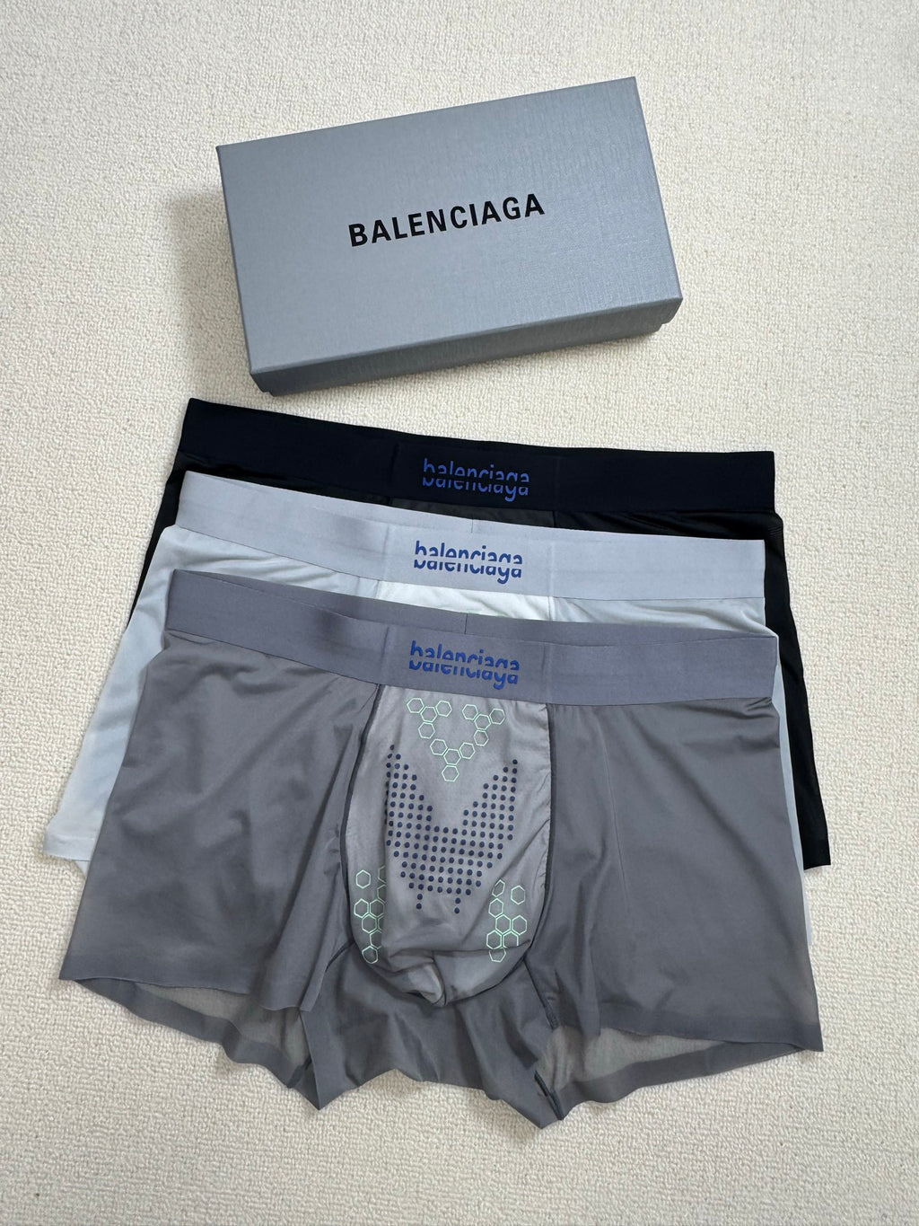 Balenciaga gray geometric print boxer briefs - view 5