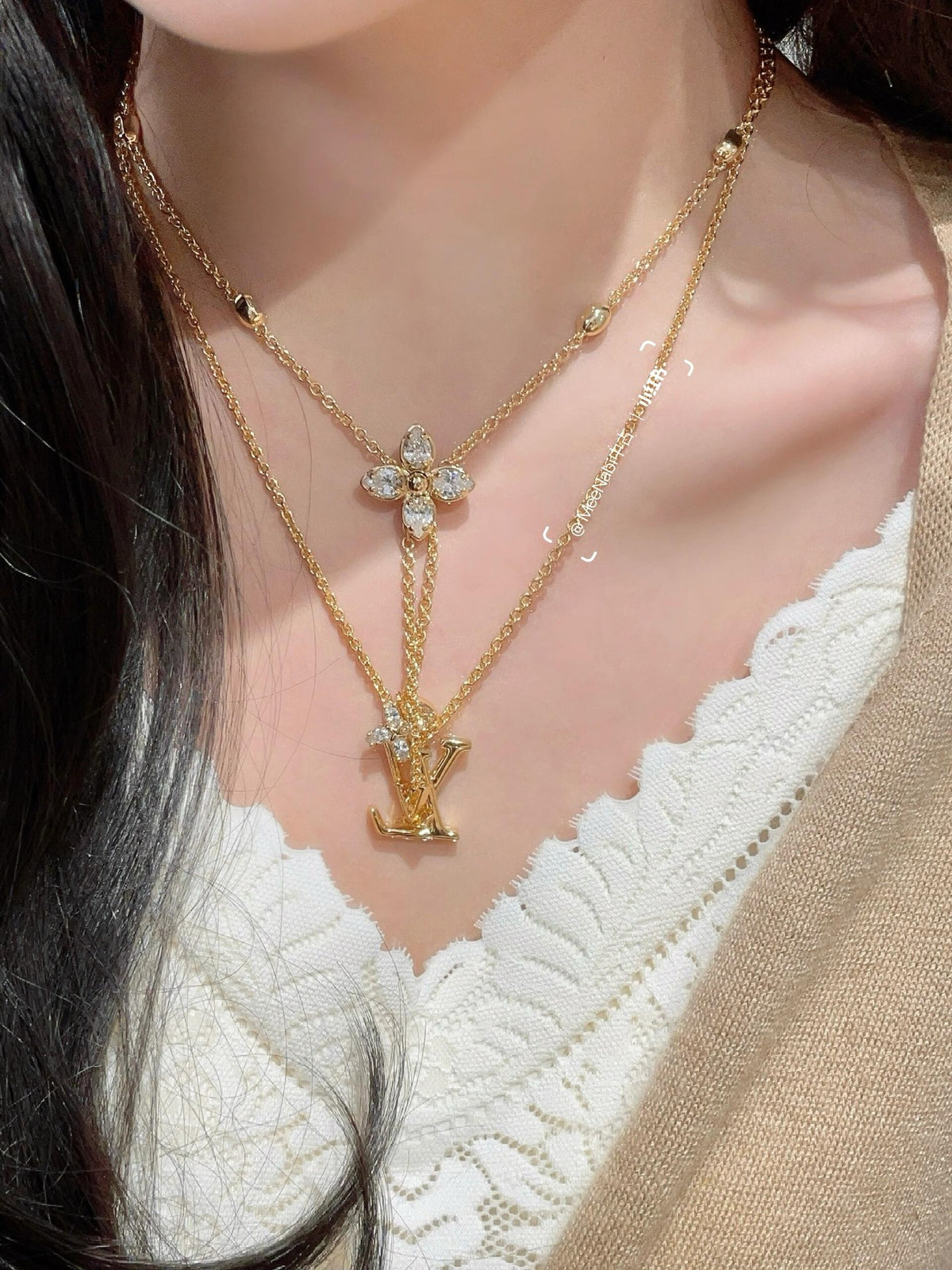 Louis Vuitton Blossom Tassel Marquise Crystal Accent Necklace - album image 10