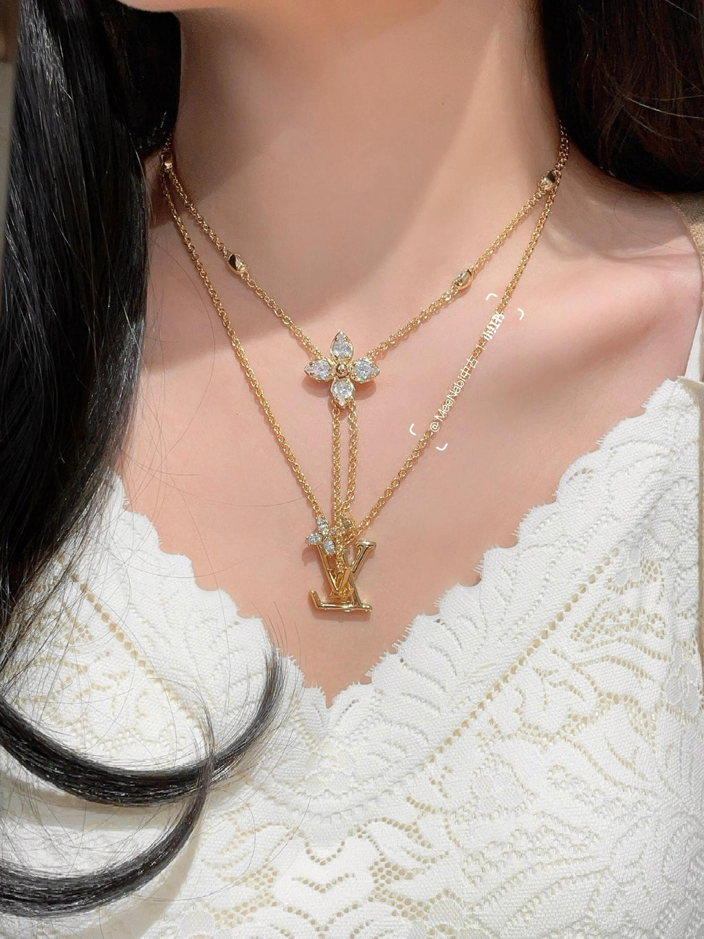 Louis Vuitton Blossom Tassel Marquise Crystal Accent Necklace - album image 9