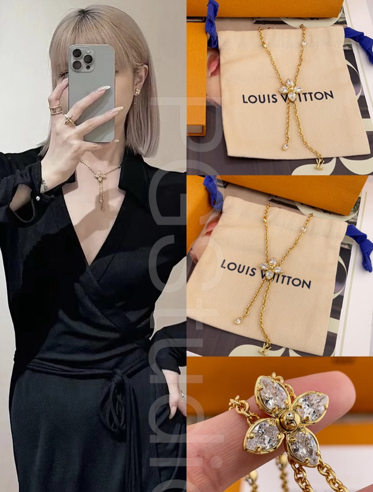 Louis Vuitton Blossom Tassel Marquise Crystal Accent Necklace - album image 12