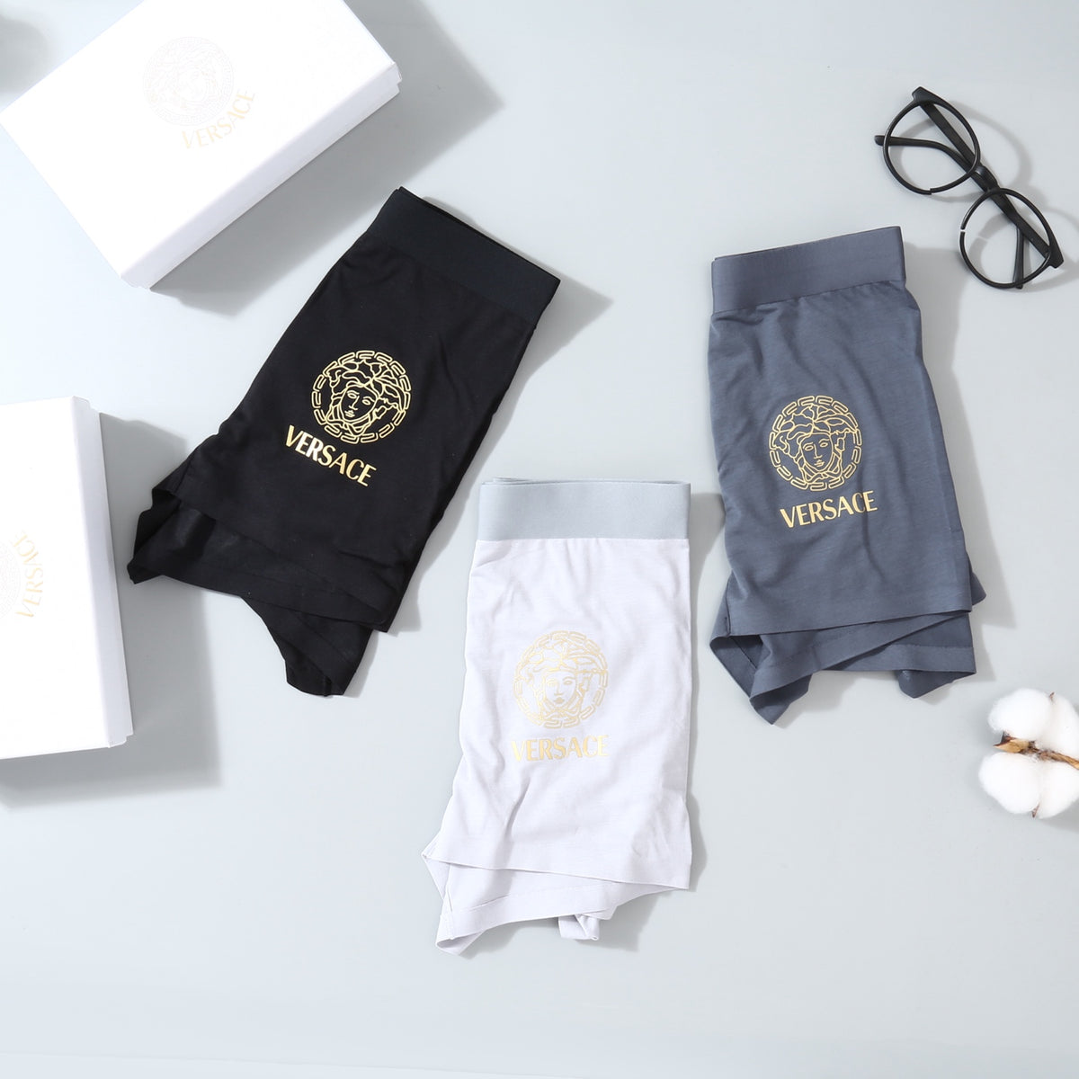 Versace minimal contrast waist boxer briefs - view 6