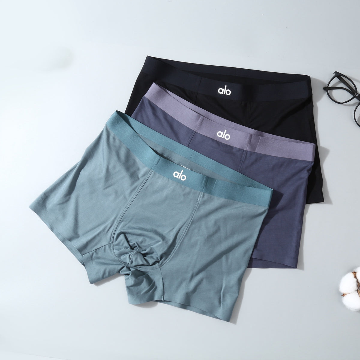 ALO Men's Contrast Waist Boxer Briefs with Logos - 3-Pack - image 4