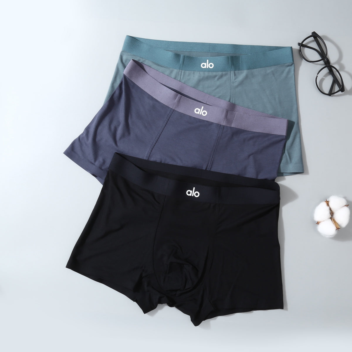 ALO Men's Contrast Waist Boxer Briefs with Logos - 3-Pack - image 2