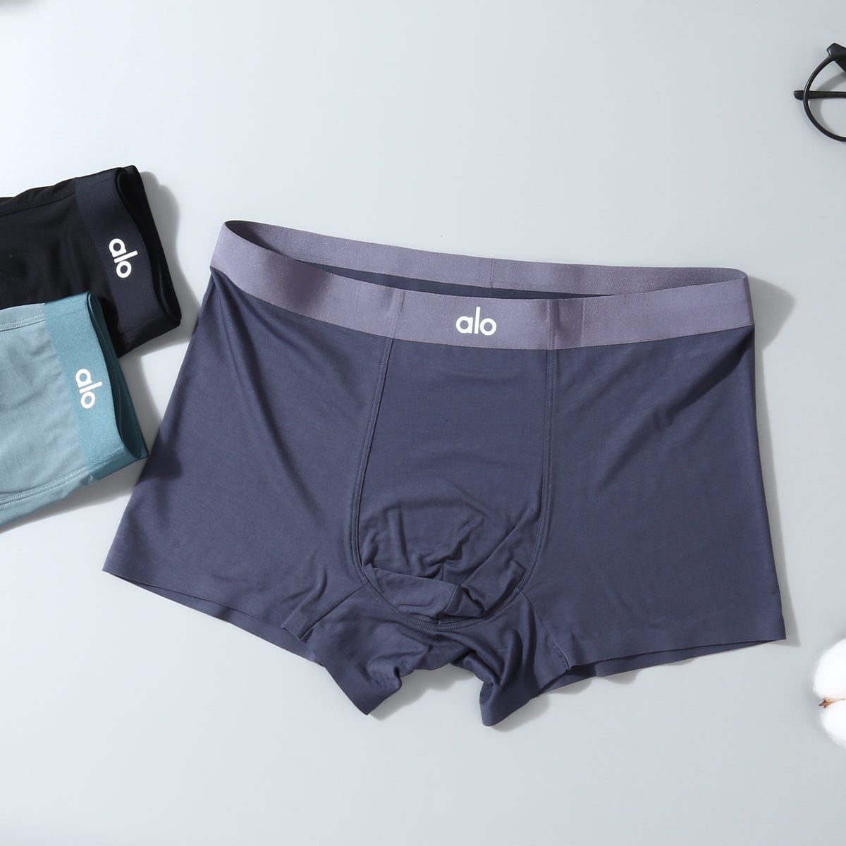 ALO Men's Contrast Waist Boxer Briefs with Logos - 3-Pack - image 7