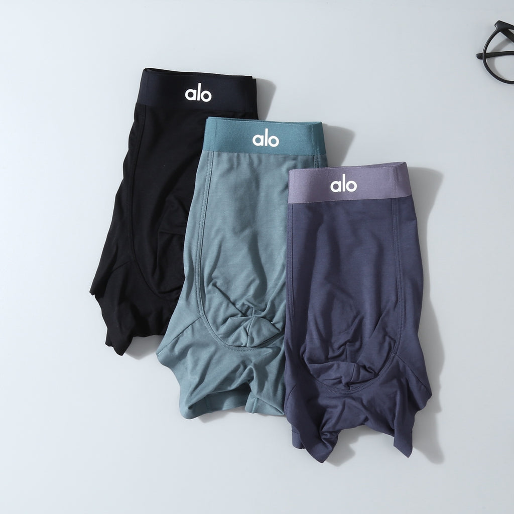 ALO Men's Contrast Waist Boxer Briefs with Logos - 3-Pack - image 5