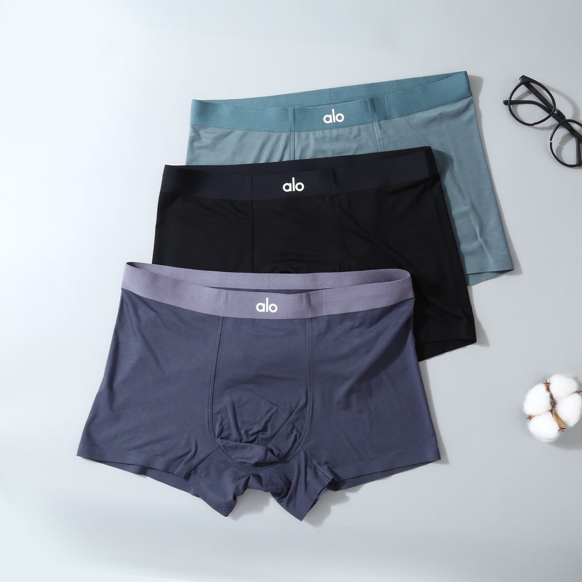 ALO Men's Contrast Waist Boxer Briefs with Logos - 3-Pack - image 3