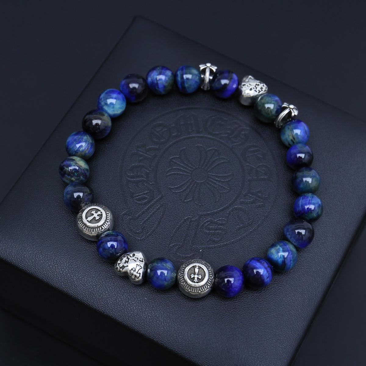 Chrome Hearts Navy Bead Mixed Spacer Bracelet - album image 2