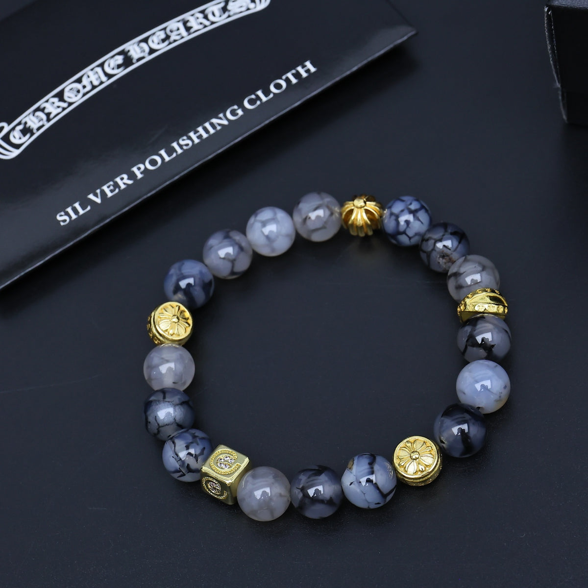 Chrome Hearts Navy Bead Mixed Spacer Bracelet - album image 3