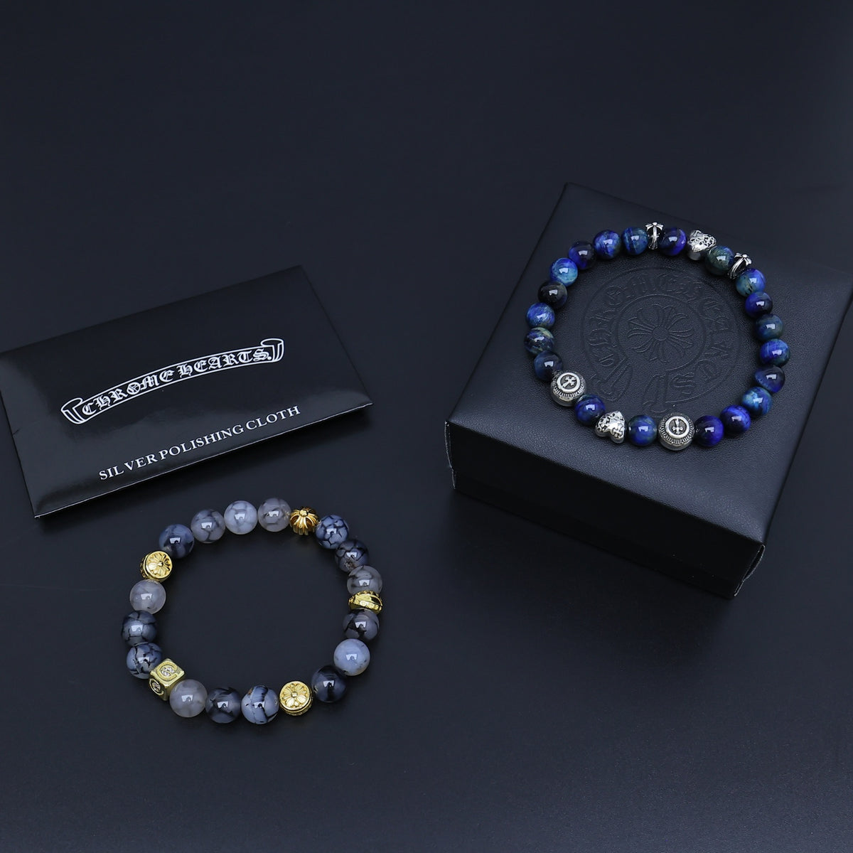 Chrome Hearts Navy Bead Mixed Spacer Bracelet - album image 1