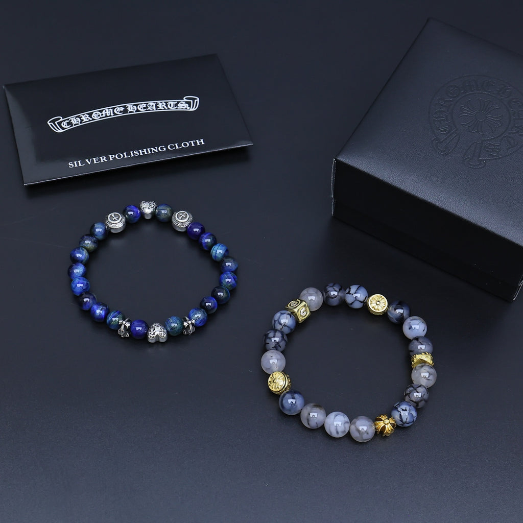 Chrome Hearts Navy Bead Mixed Spacer Bracelet - album image 6