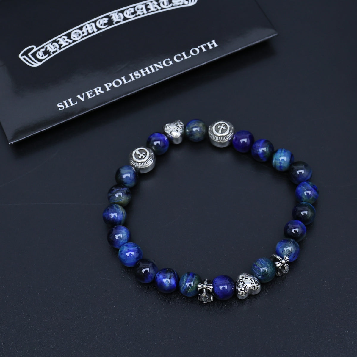 Chrome Hearts Navy Bead Mixed Spacer Bracelet - album image 5