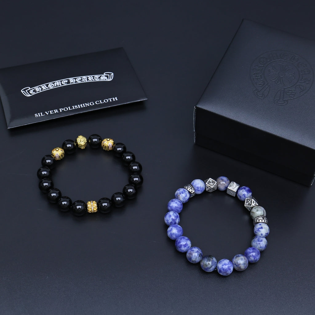 Chrome Hearts Violet Bead Silver Spacer Bracelet - album image 6