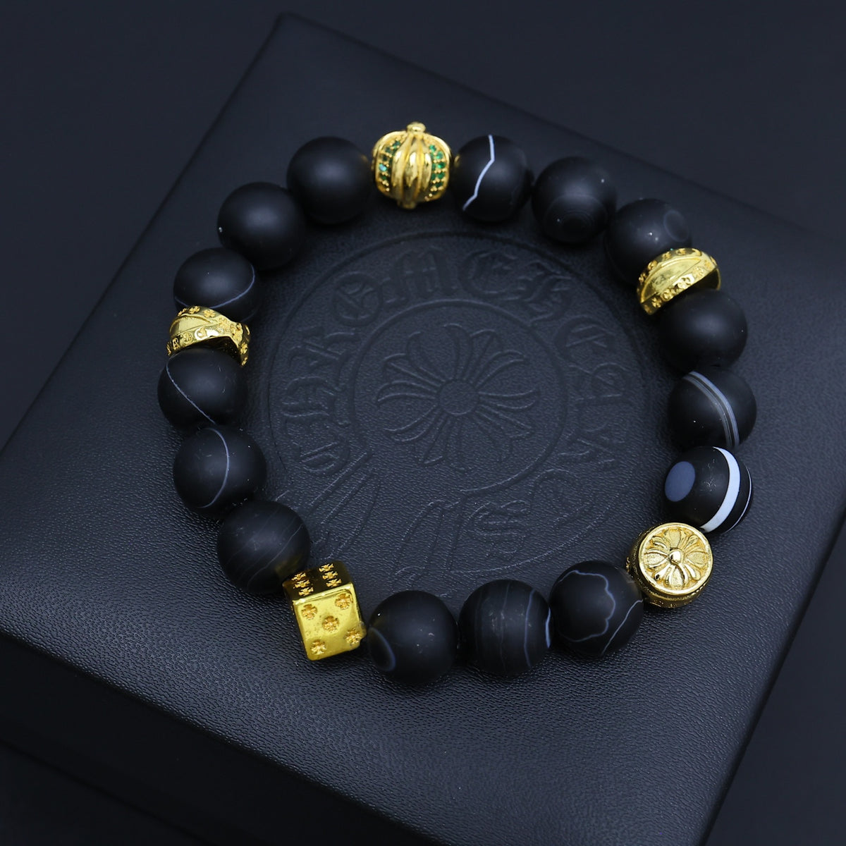 Chrome Hearts Blue and Black Gold Accent Bracelet - album image 4