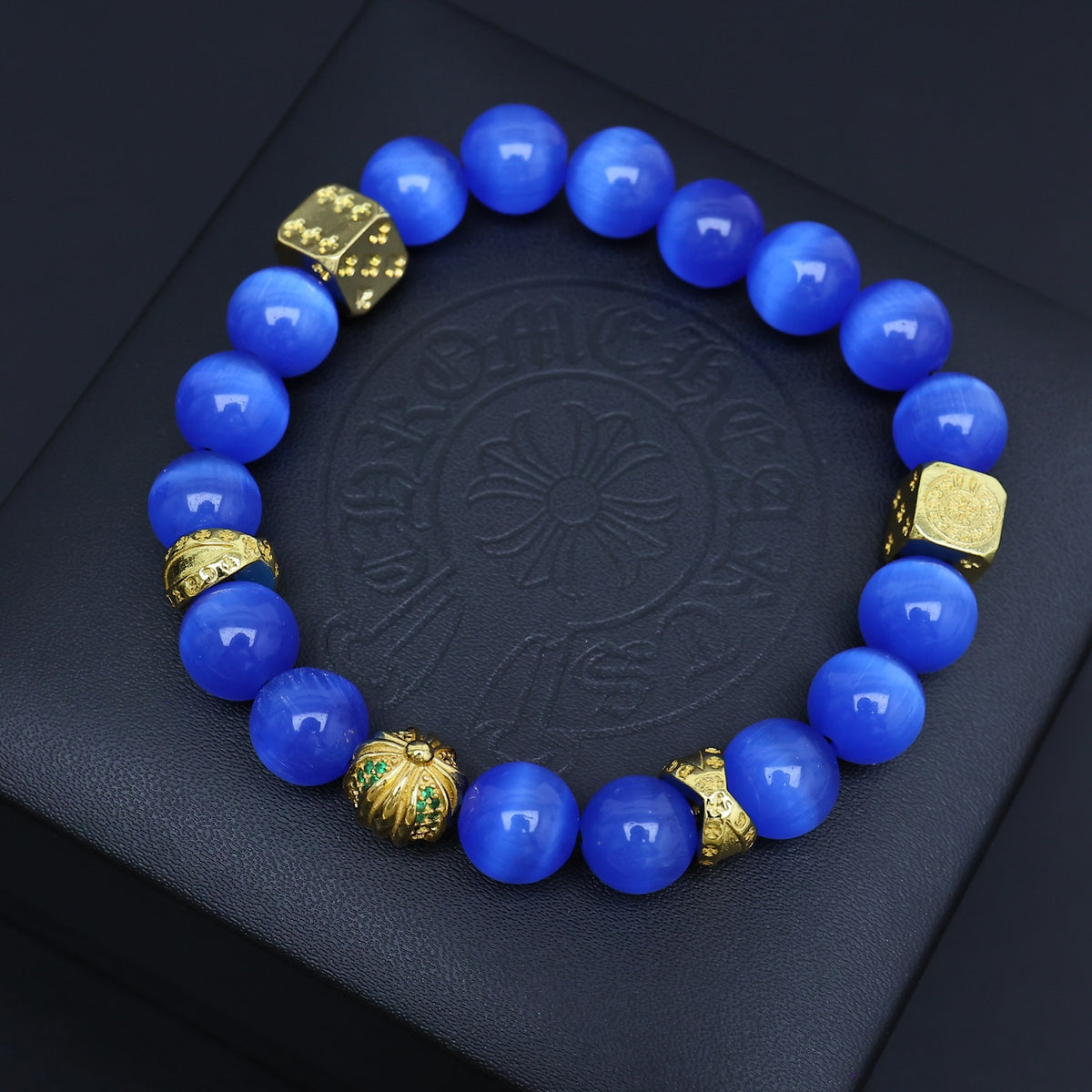 Chrome Hearts Blue and Black Gold Accent Bracelet - album image 2