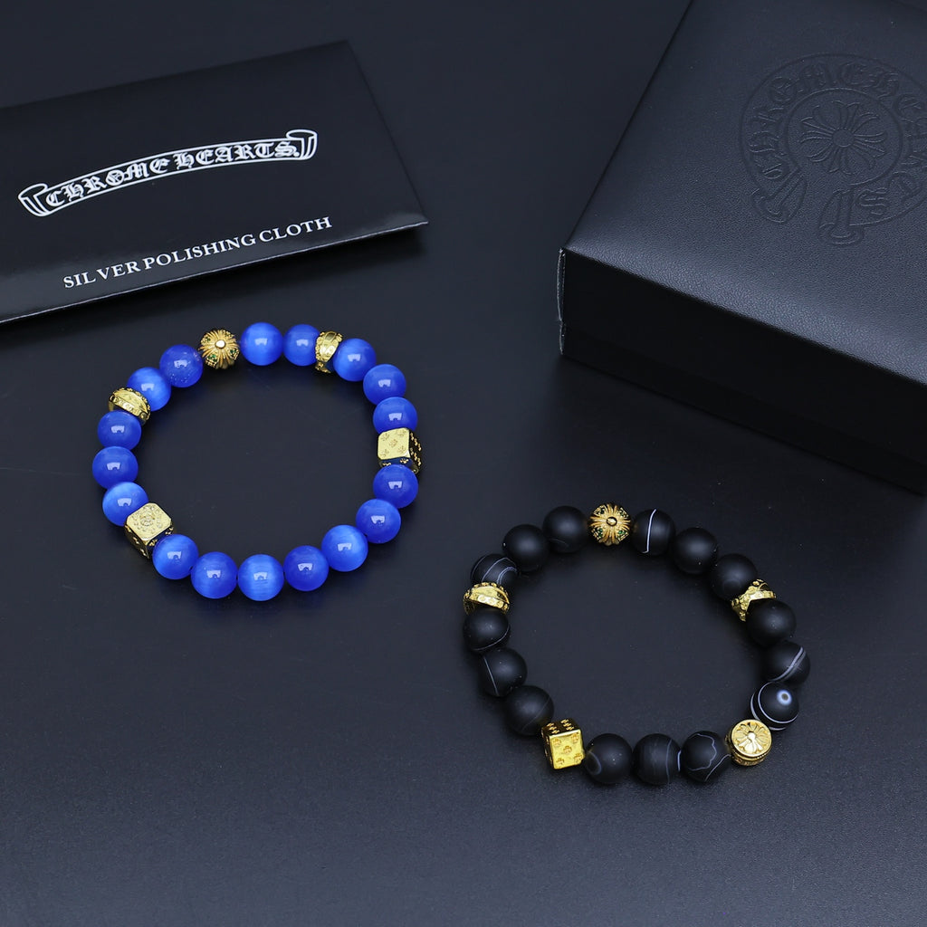 Chrome Hearts Blue and Black Gold Accent Bracelet - album image 6