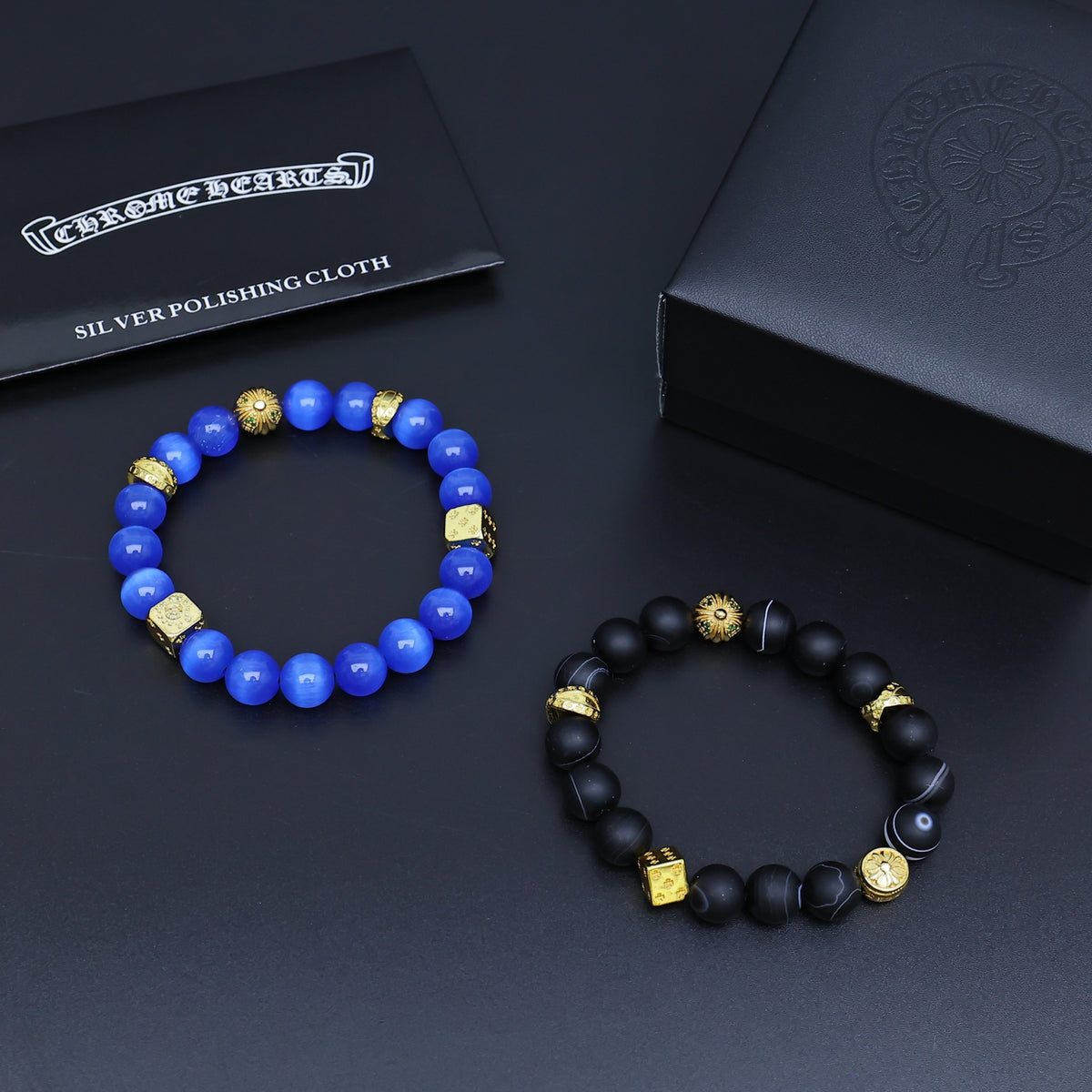 Chrome Hearts Blue and Black Gold Accent Bracelet - album image 6