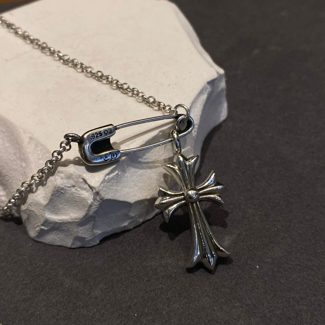 Chrome Hearts Cross Accent Safety Pin Necklace - album image 4