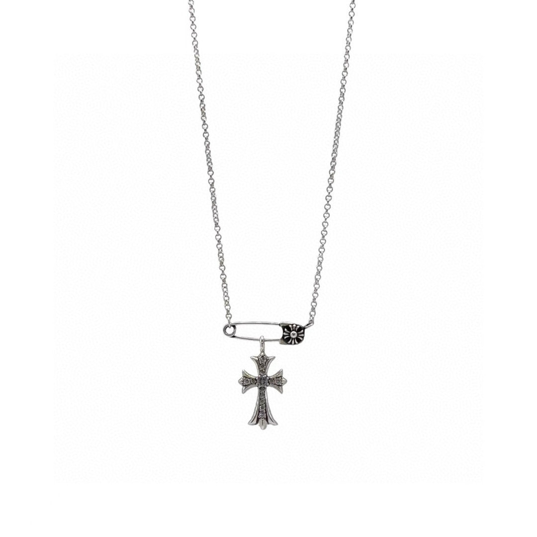 Chrome Hearts Cross Accent Safety Pin Necklace - album image 6