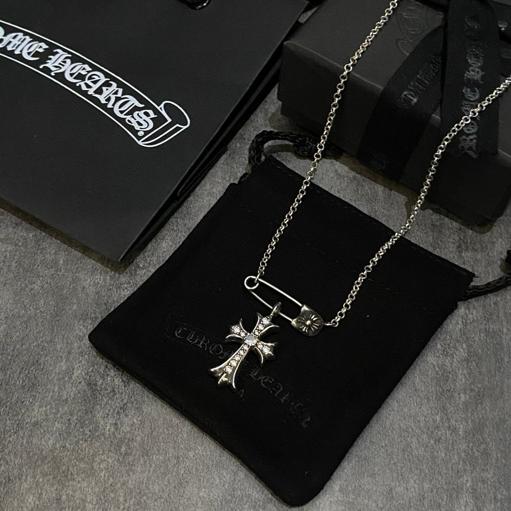 Chrome Hearts Cross Accent Safety Pin Necklace - album image 5