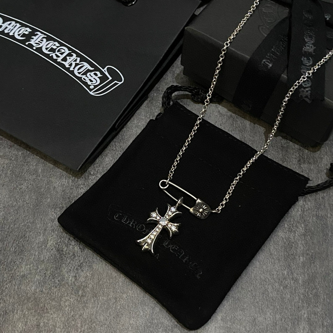 Chrome Hearts Cross Accent Safety Pin Necklace - album image 5