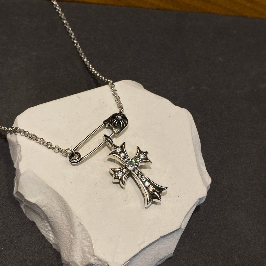 Chrome Hearts Cross Accent Safety Pin Necklace - album image 7