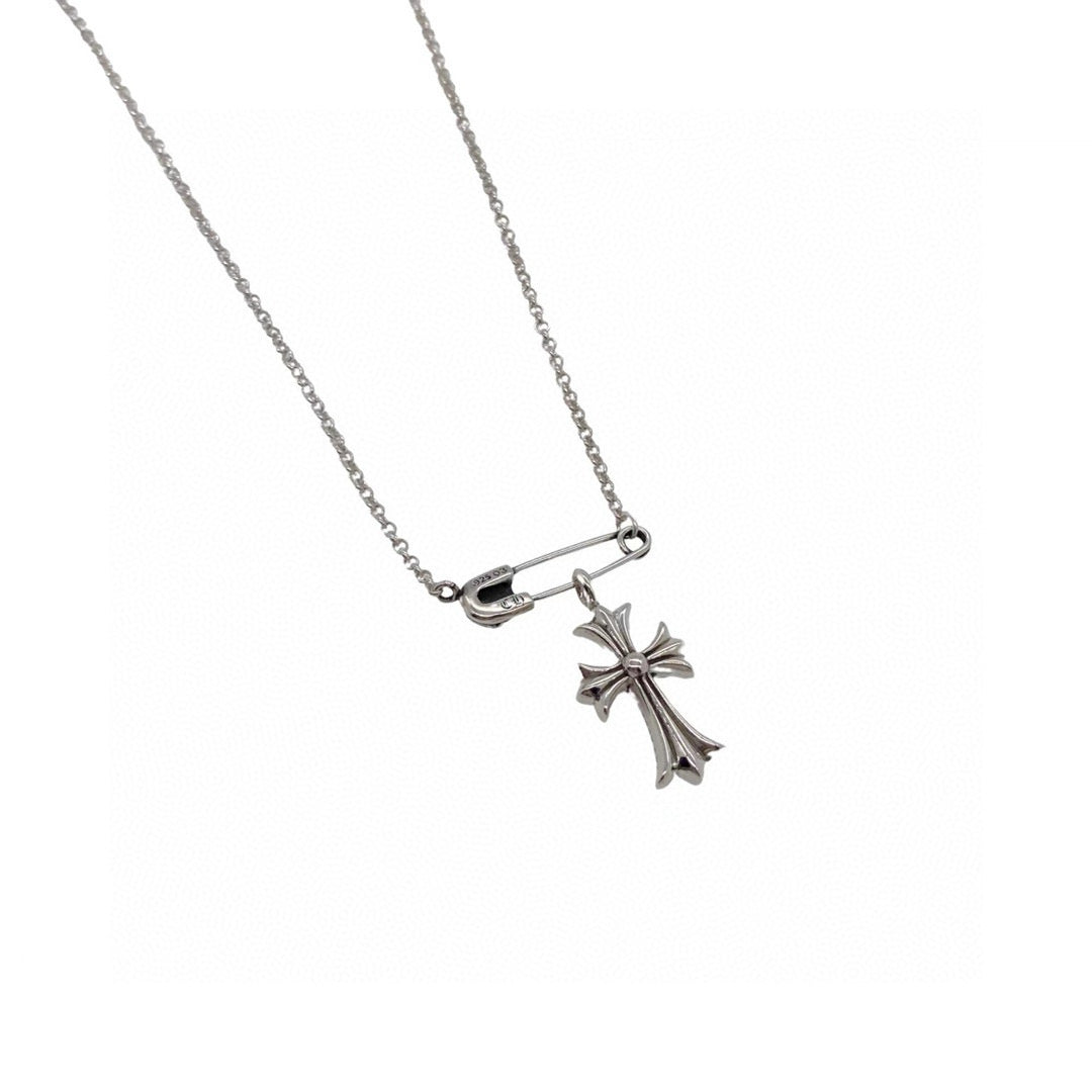 Chrome Hearts Cross Accent Safety Pin Necklace - album image 8