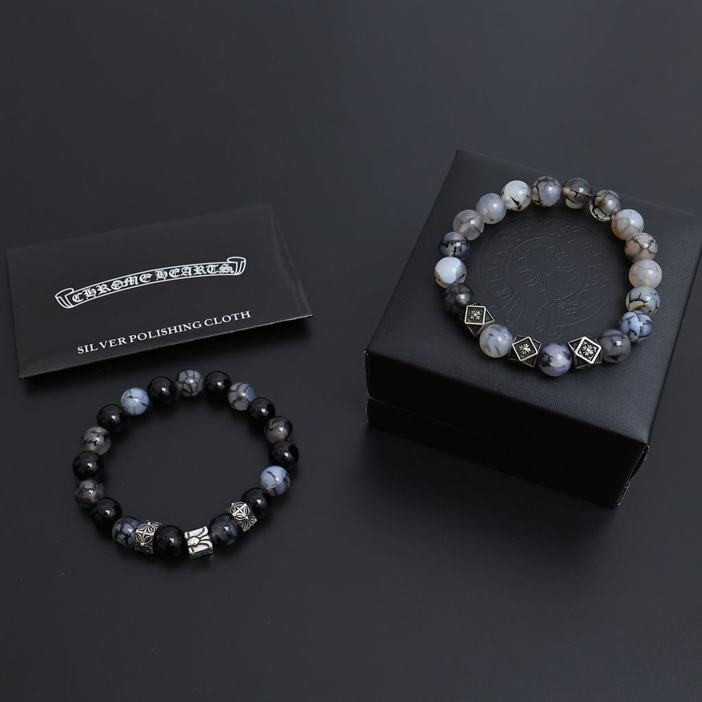 Chrome Hearts Grey and Black Bead Bracelet - album image 1
