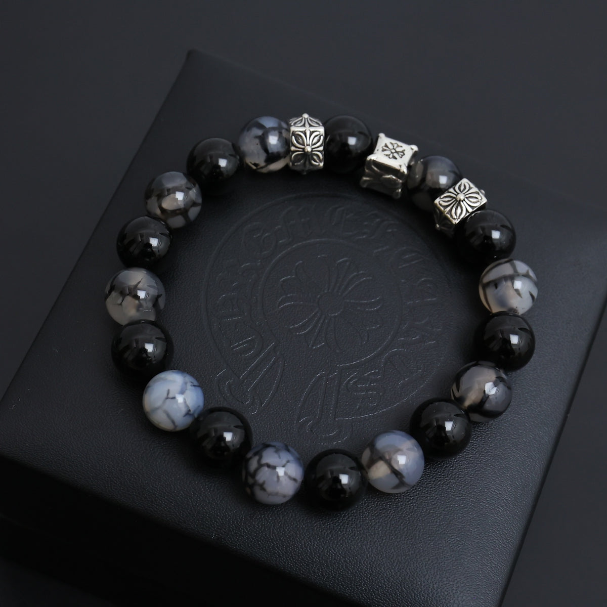 Chrome Hearts Grey and Black Bead Bracelet - album image 4