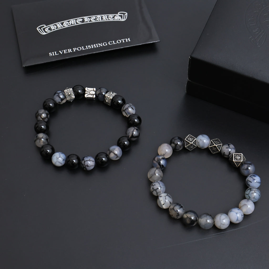 Chrome Hearts Grey and Black Bead Bracelet - album image 6