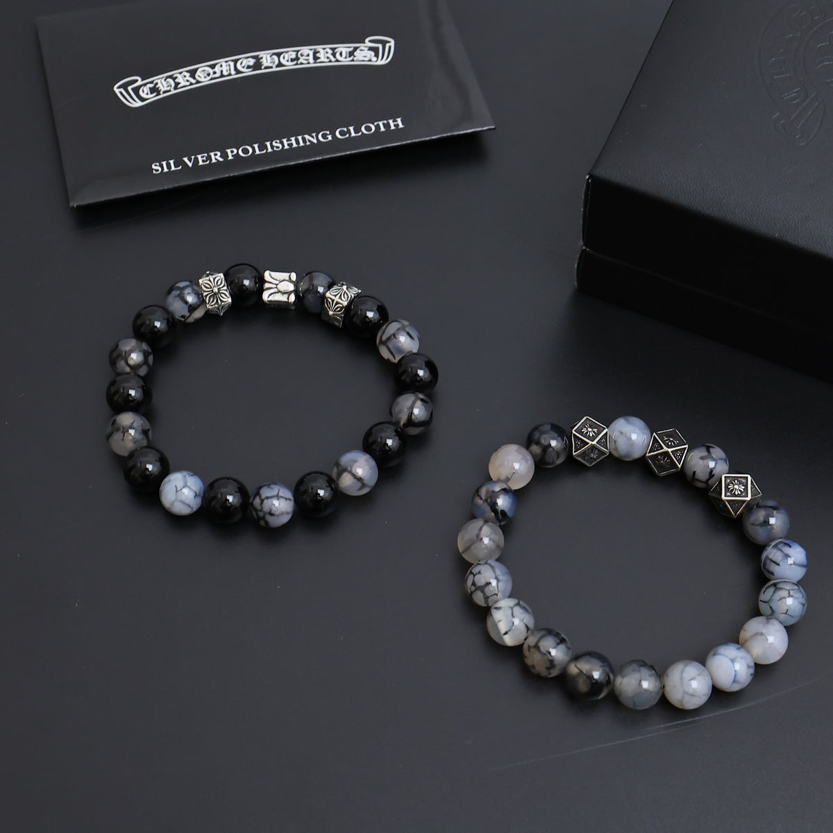 Chrome Hearts Grey and Black Bead Bracelet - album image 6