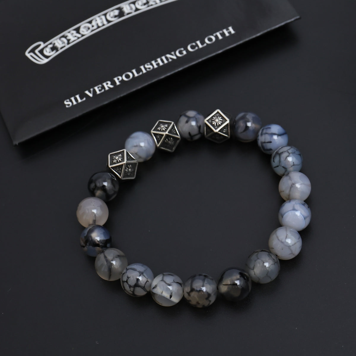 Chrome Hearts Grey and Black Bead Bracelet - album image 5