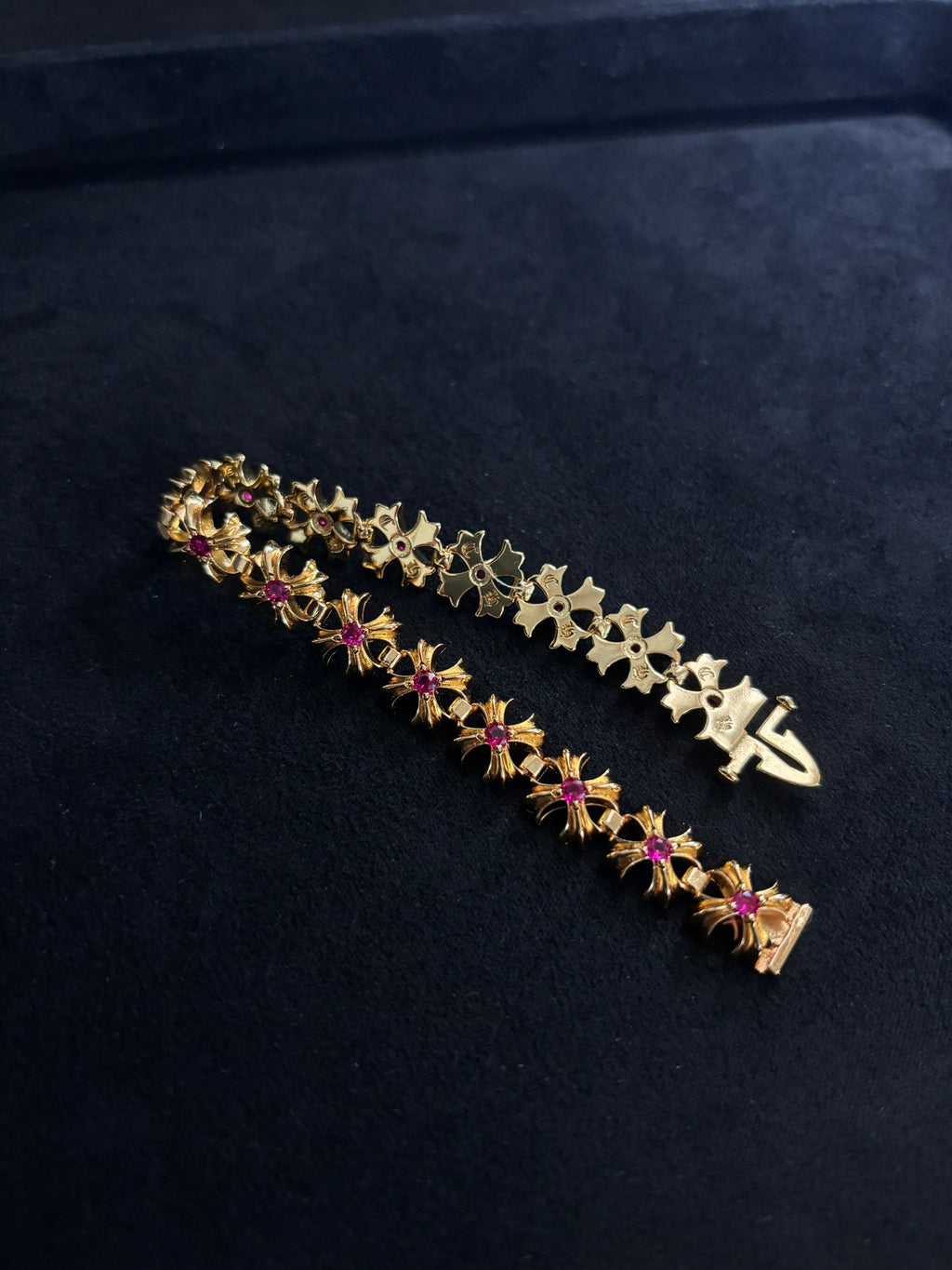 Chrome Hearts Red Accent Cross Station Bracelet - album image 5