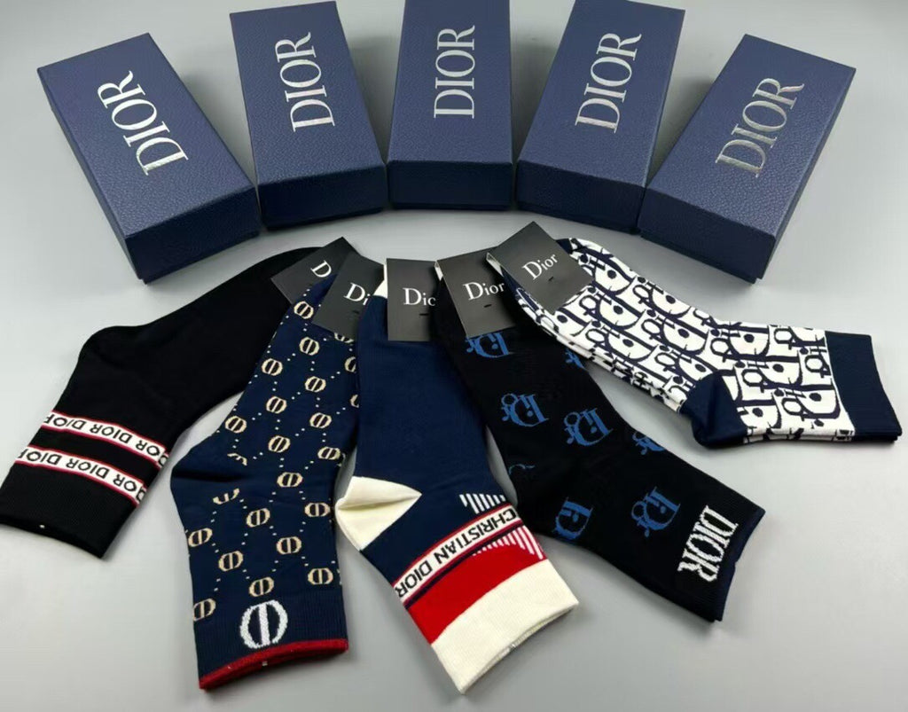 Dior mixed band monograms crew socks - view 12