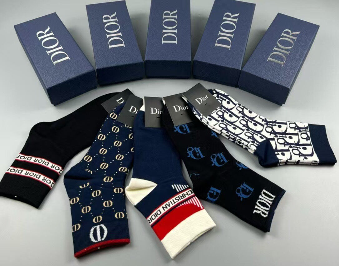 Dior mixed band monograms crew socks - view 12