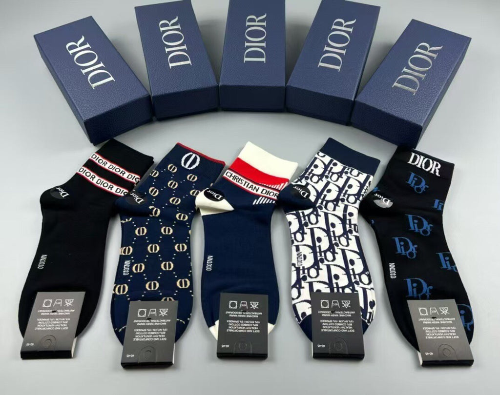 Dior mixed band monograms crew socks - view 16