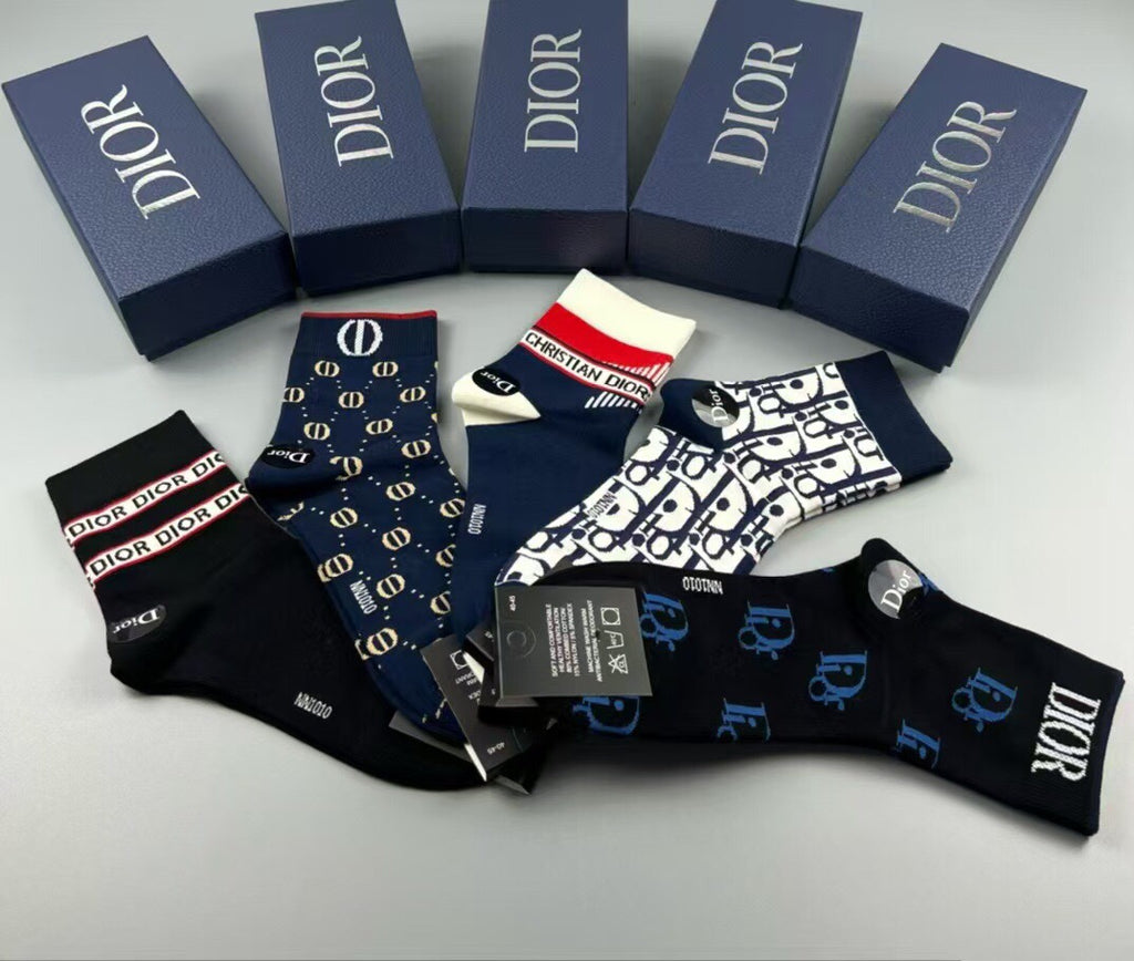 Dior mixed band monograms crew socks - view 17