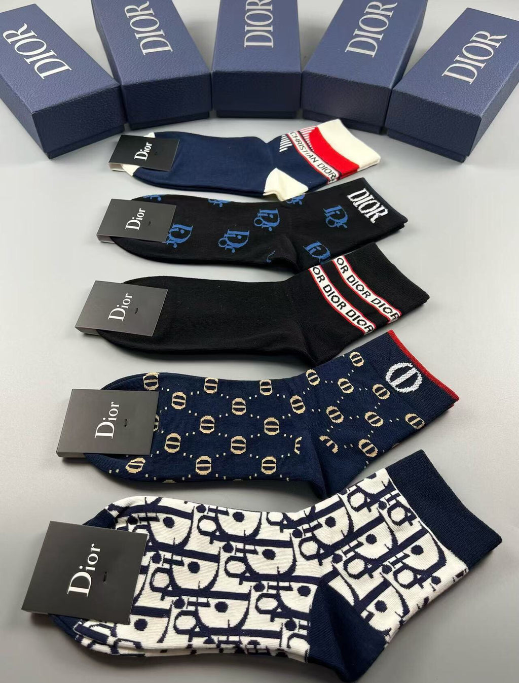 Dior mixed band monograms crew socks - view 18