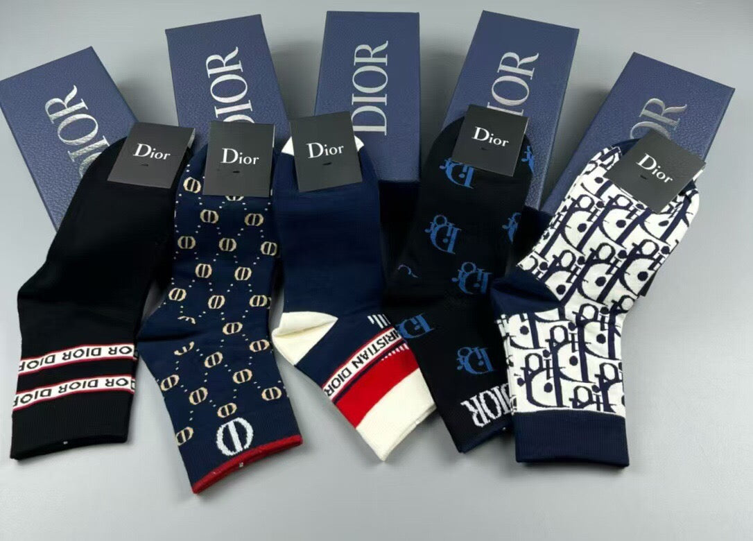 Dior mixed band monograms crew socks - view 13