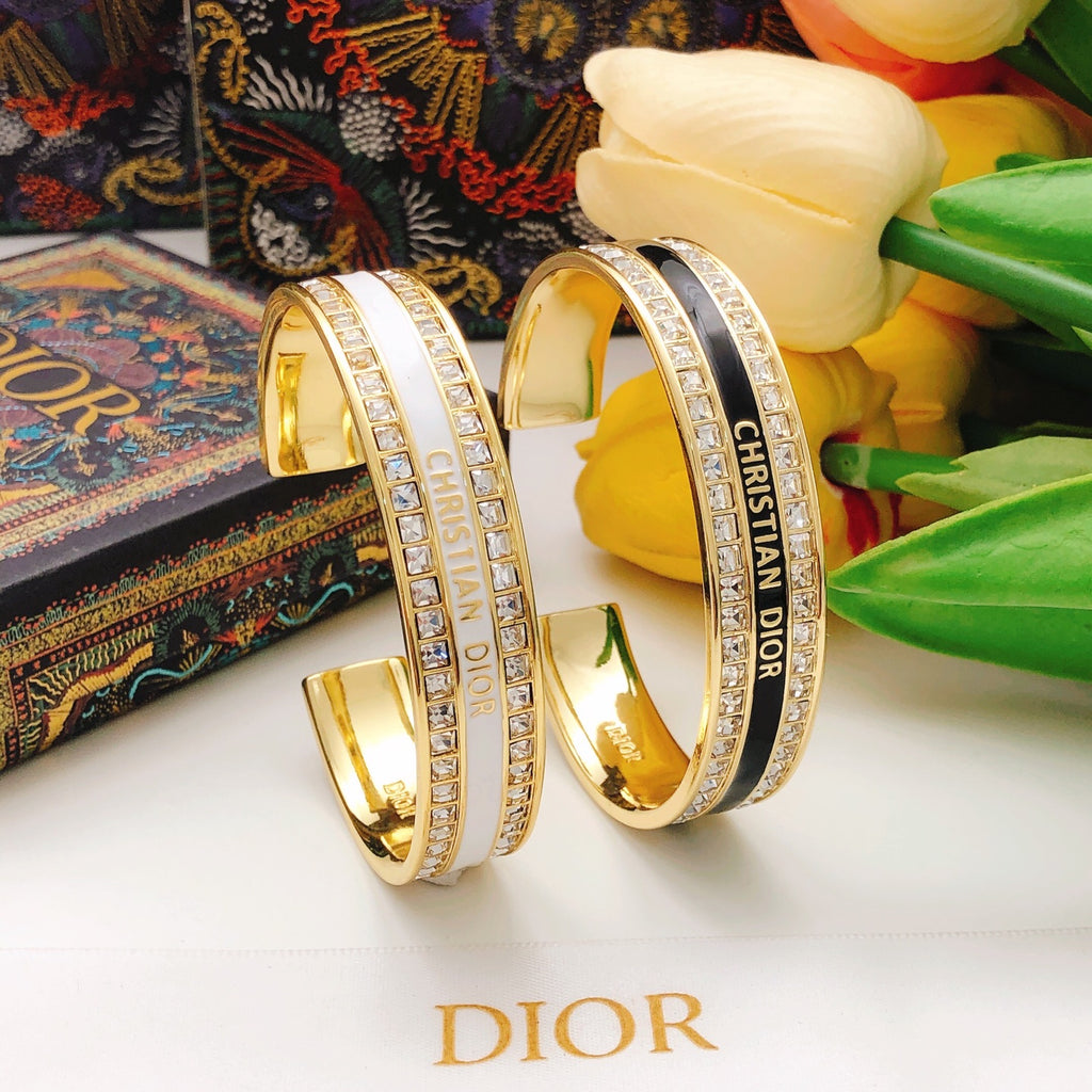 Dior Black Enamel Square-Crystal Bangle - product image 9