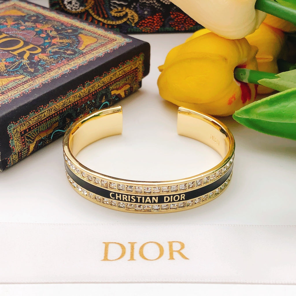 Dior Black Enamel Square-Crystal Bangle - product image 4